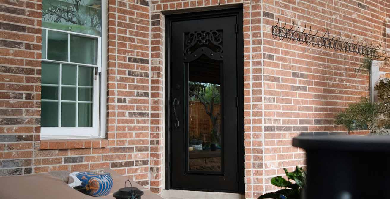 Luxury house with wrought iron doors