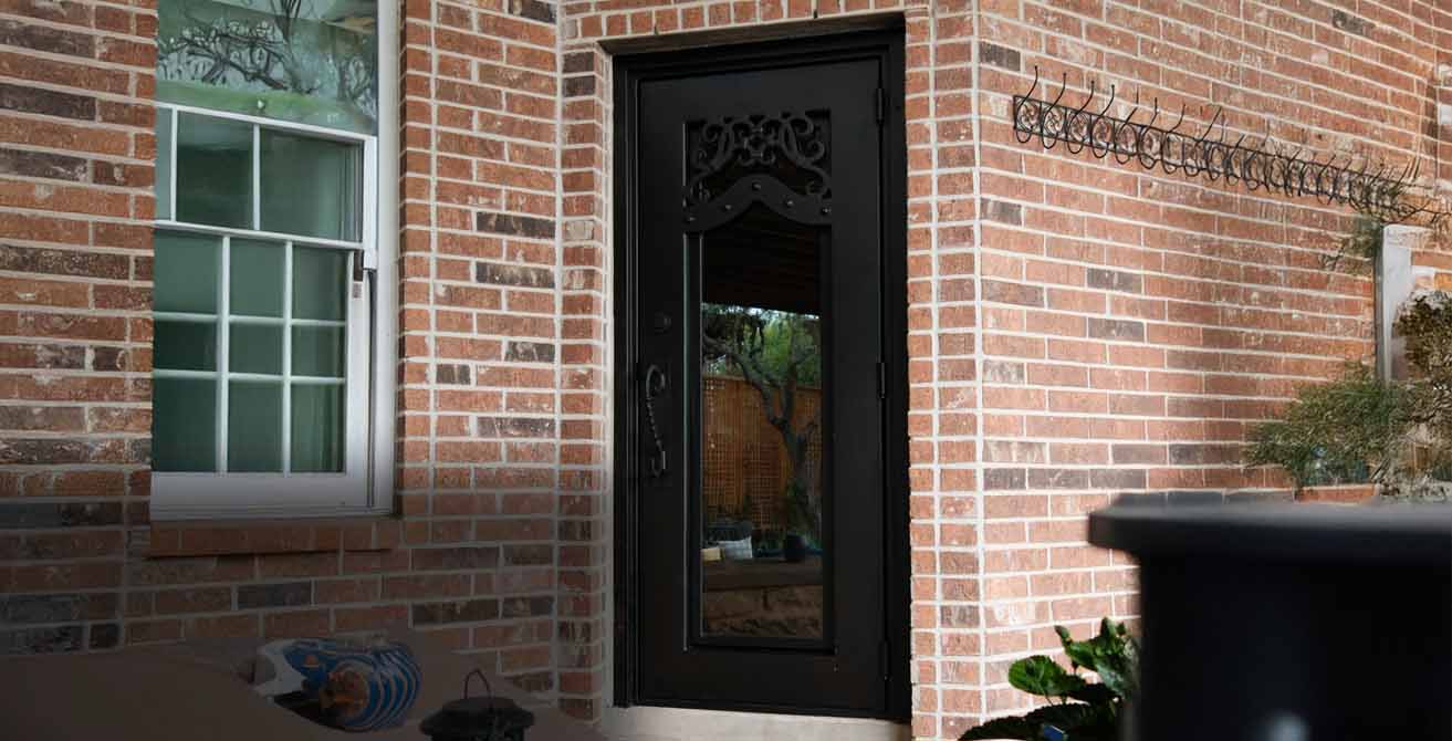 Luxury house with wrought iron doors