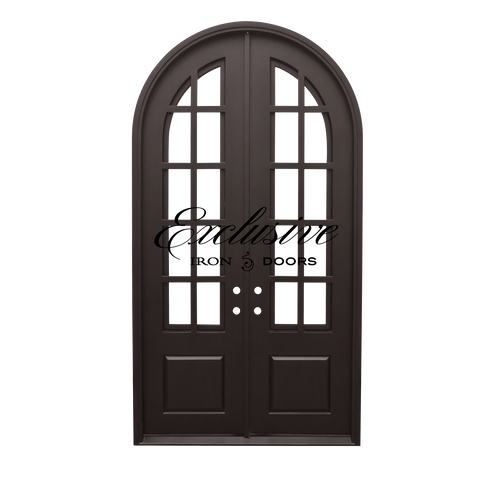 Eleanor Custom Grid Double Round Iron Door