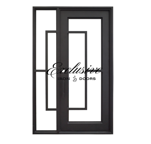 Camino Single Square with Sidelight Iron Door