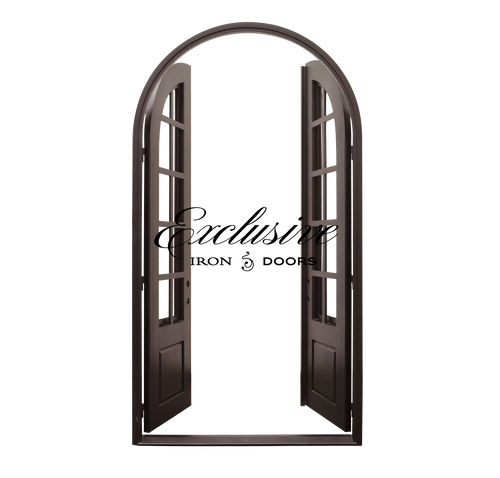 Eleanor Custom Grid Double Round Iron Door