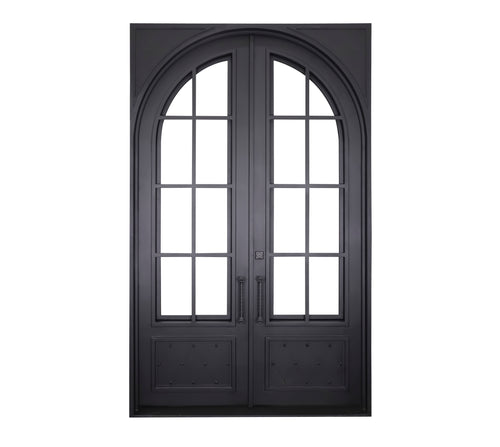 Custom Double Eleanor 8 Lites Iron Door