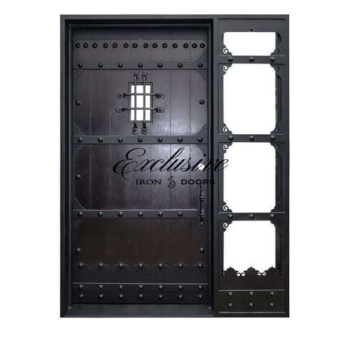 Custom Helen Solid with Sidelight Iron Door