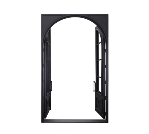 Custom Double Eleanor 8 Lites Iron Door