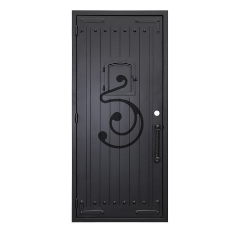 Custom Helen Solid Single Square Iron Door