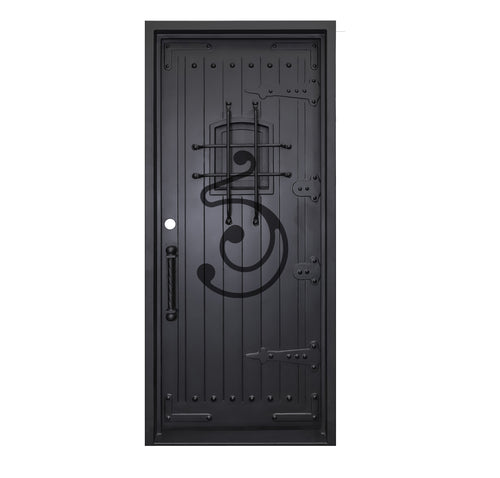 Custom Helen Solid Single Square Iron Door