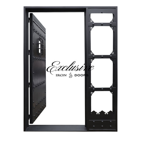 Custom Helen Solid with Sidelight Iron Door