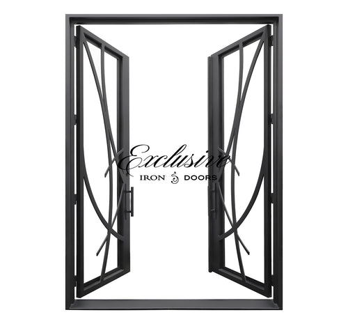 Art Double Square Iron Door