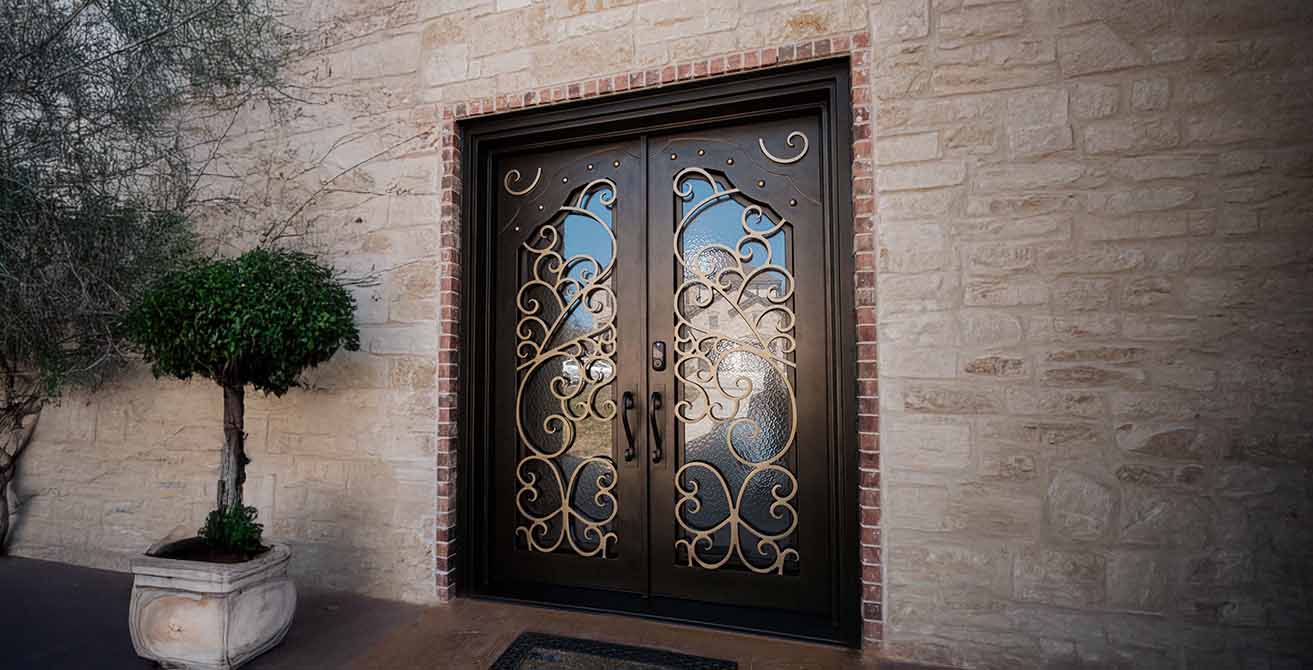 Luxury house with wrought iron doors