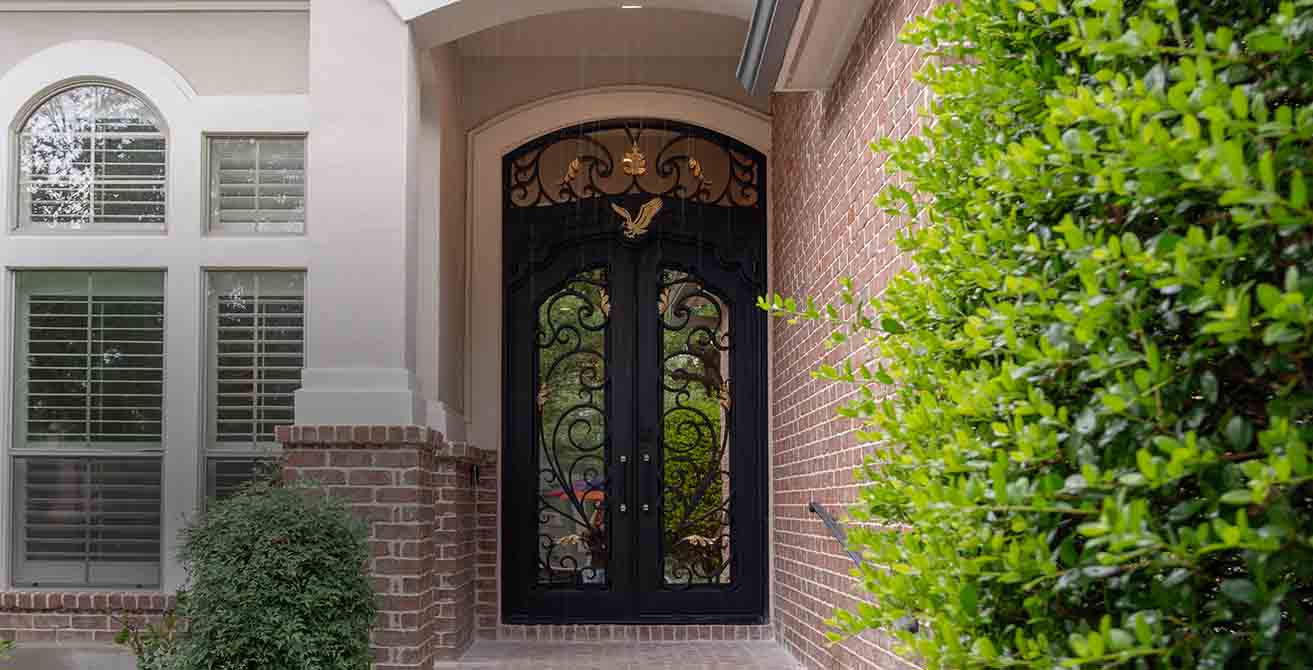 Luxury house with wrought iron doors