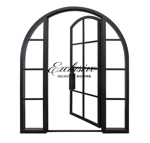 Riva 8 Lites Round with Sidelights Steel Door