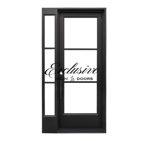 Summer Full Lites Single Square with Sidelight Iron Door