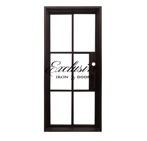 Riva Single Square 6 Lites Steel Door