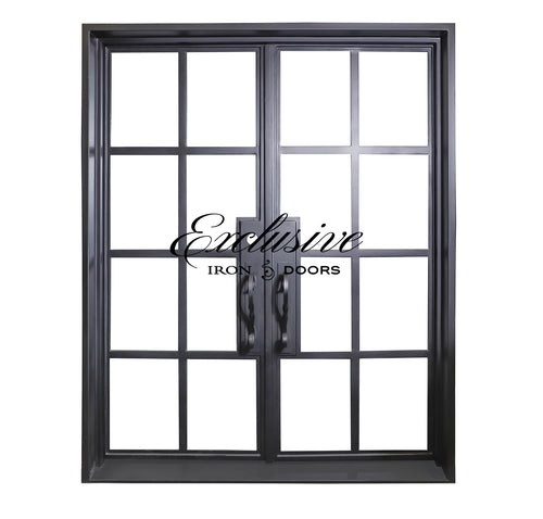 Riva Double Square 8‑Lite Steel Door