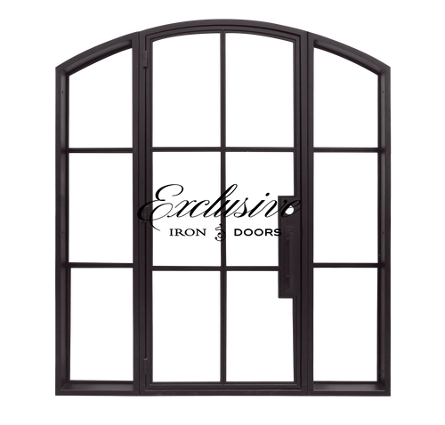 Riva Single Eyebrow 6‑Lite Iron Door with Sidelights