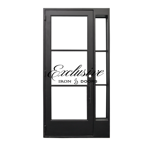 Summer Full Lites Single Square with Sidelight Iron Door