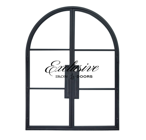 Riva Double Round 3 Lites Steel Door