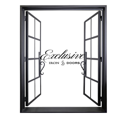 Riva Double Square 8‑Lite Steel Door