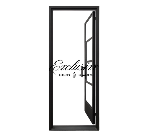 Riva Single Square 4 Lite with Panel Steel Door