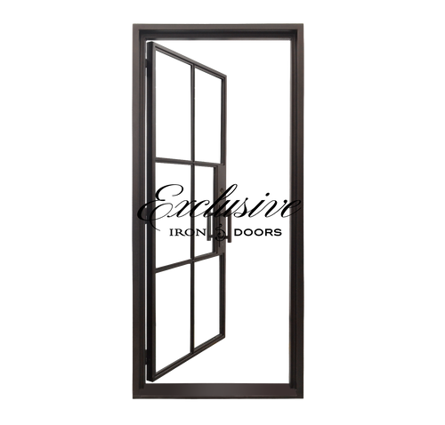 Riva Single Square 6 Lites Steel Door