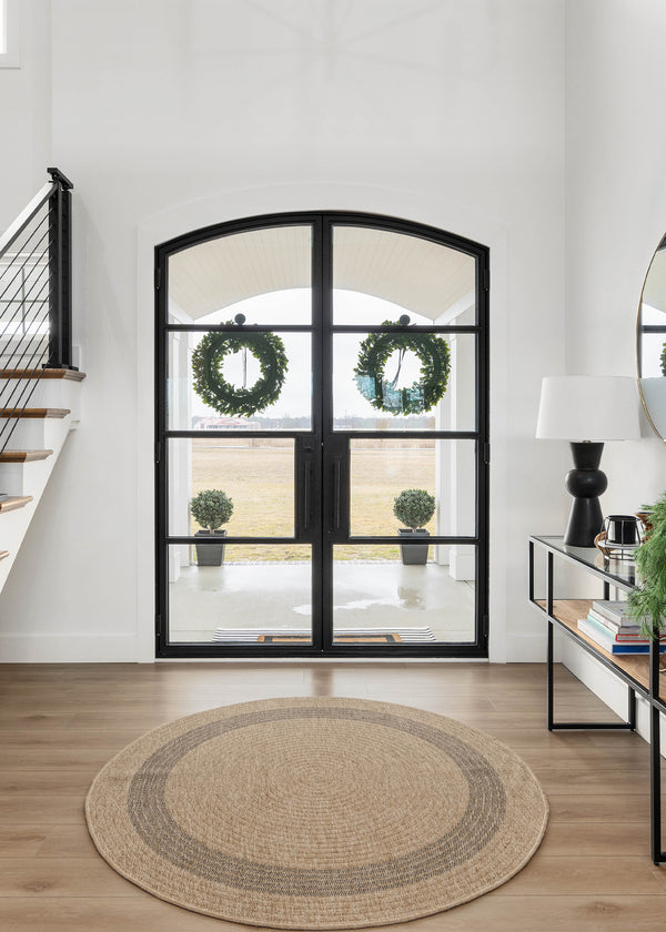 Riva Double Eyebrow 4 Lites Steel Door