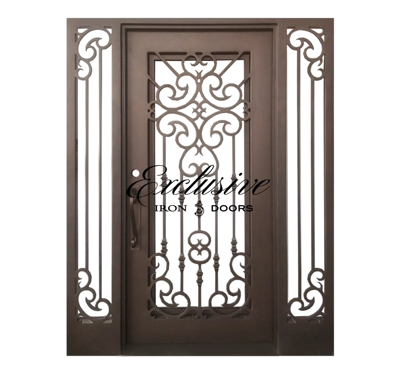 Abby Single Square with Sidelights Iron Door