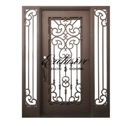 Abby Single Square with Sidelights Iron Door