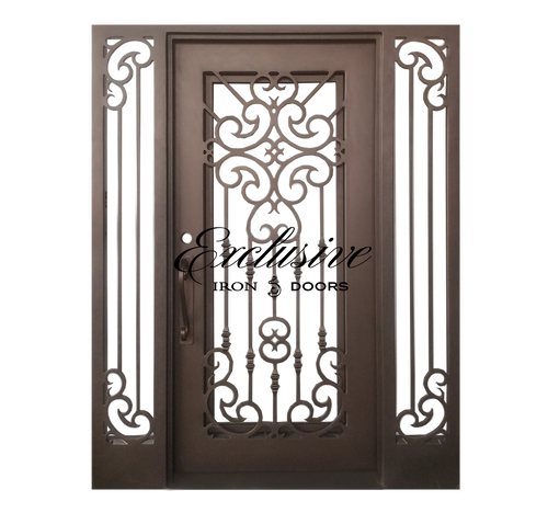 Abby Single Square with Sidelights Iron Door