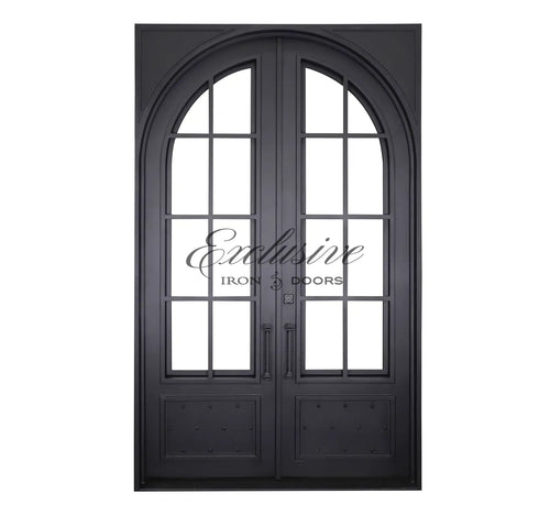 Custom Double Eleanor 8 Lites Iron Door