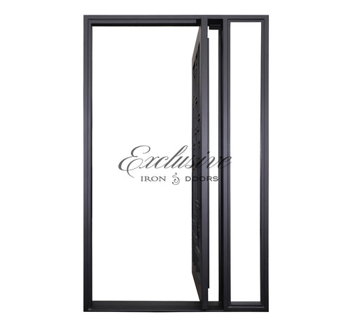 Giselle Pivot Iron Door with Sidelight