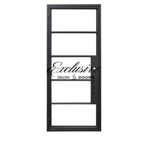 Riva Single Square 5 Lites Steel Door