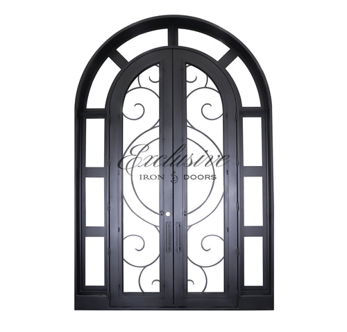 Oriole Double Round with Sidelights Iron Door