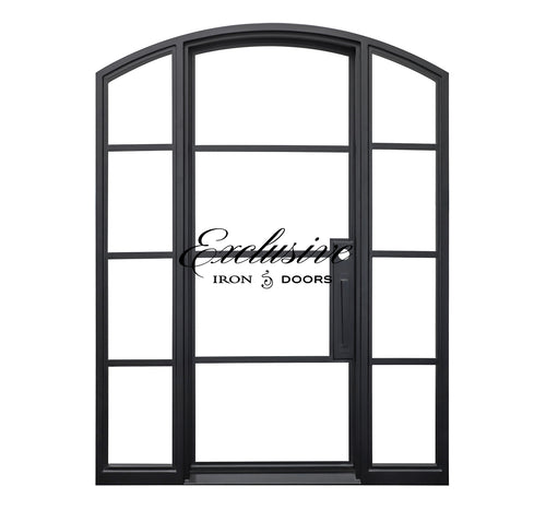 Riva Single 4 Lites Eyebrow with Sidelights Steel Door