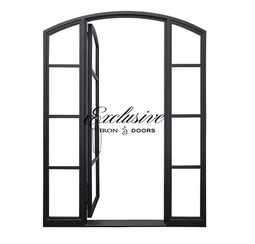 Riva Single 4 Lites Eyebrow with Sidelights Steel Door