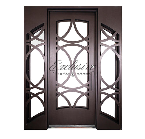 Lenox Single with Sidelights Iron Door
