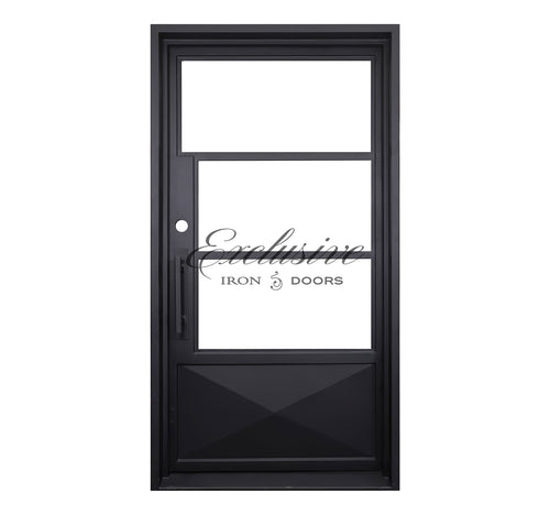Riva Single 3 Lites with Solid Pane Steel Door