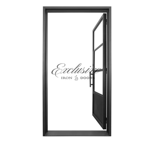 Riva Single 3 Lites with Solid Pane Steel Door