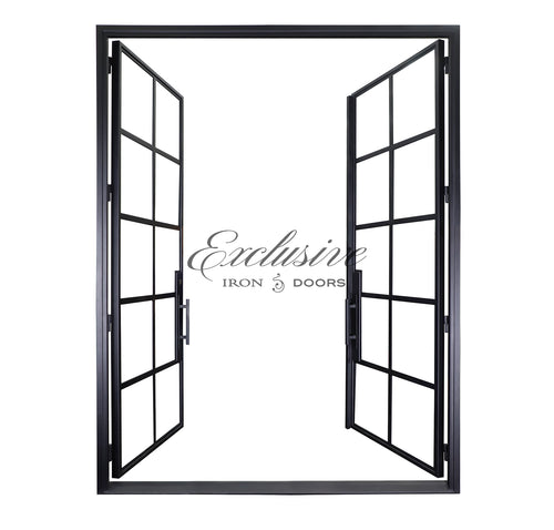 Riva Double Square 10 Lites Steel Door