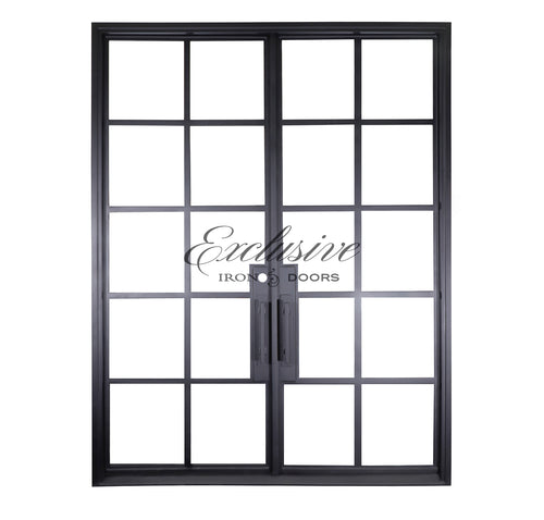 Riva Double Square 10 Lites Steel Door