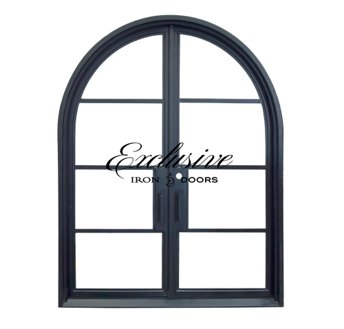 Riva Double Round 4 Lites “Open Shot” Steel Door