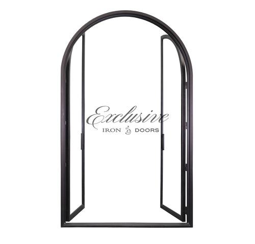 Riva Full-Glass Double Round Steel Door