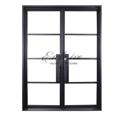 Riva Double Square 4 Lites Steel Door