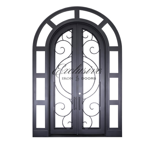 Oriole Double Round with Sidelights Iron Door