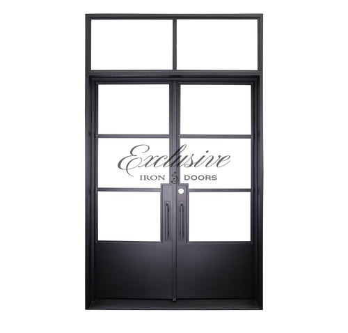 Riva double square 3 lites W/ panel and Transom