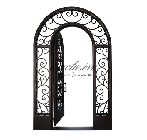 Odell Single with Sidelights & Transom Iron Door