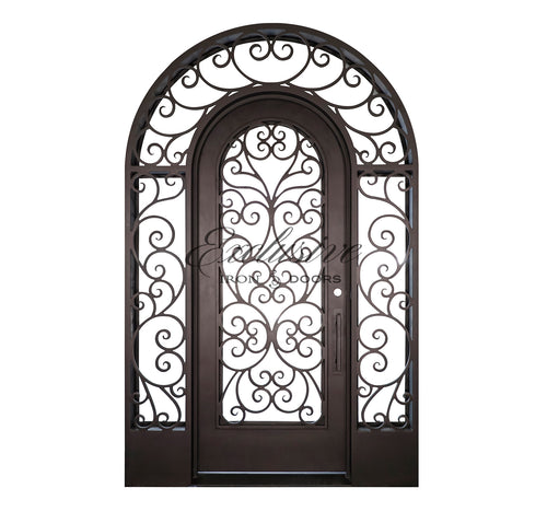 Odell Single with Sidelights & Transom Iron Door