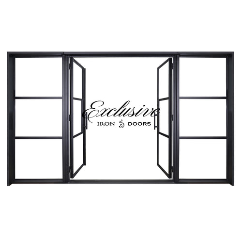 Riva Double Square with Sidelights Steel Door