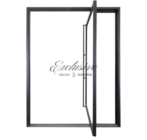 Riva Full Glass Pivot Iron Door