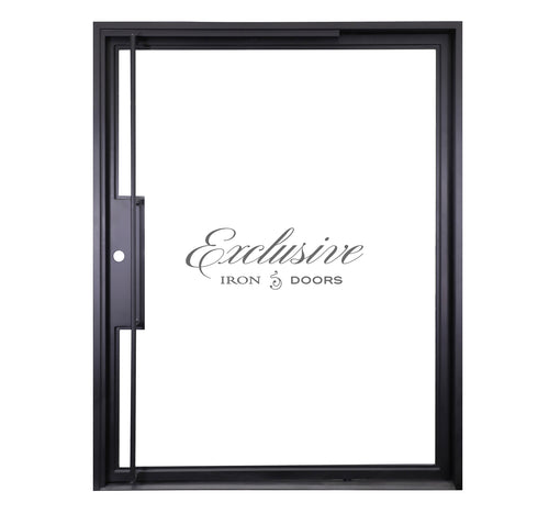 Riva Full Glass Pivot Iron Door
