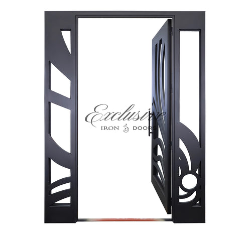 Century Laser Single with Sidelights Iron Door